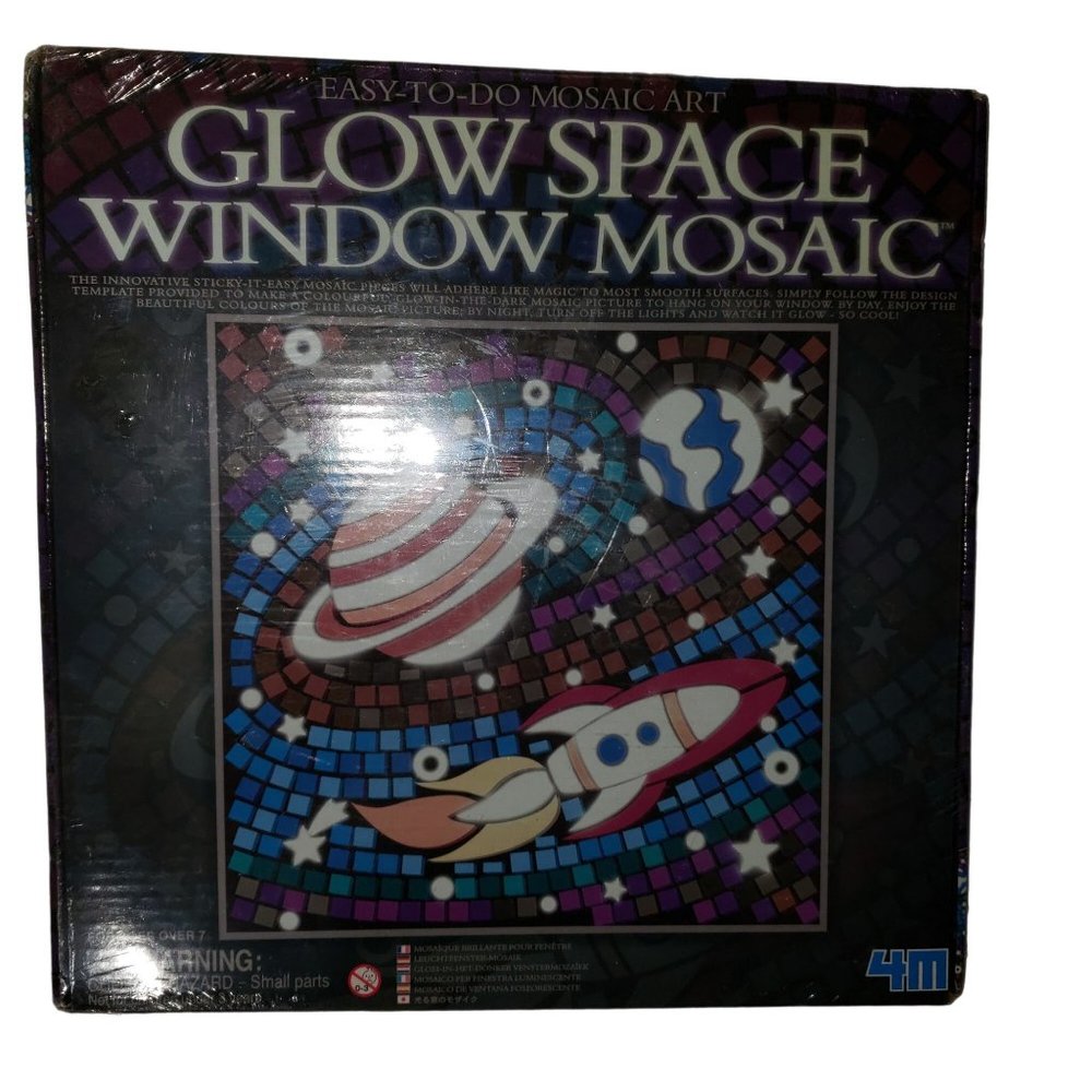 Glow Space Window Mosaic Art 4M Easy To Do  Glow in the Dark Kidcore Craft NEW